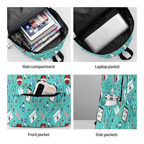 Shoggoth Nurse Backpack 17 Inch Nurse Gift Casual Daypack Lightweight Women's Laptop Backpack Campus Travel Bag For Women Hiking #TOP7