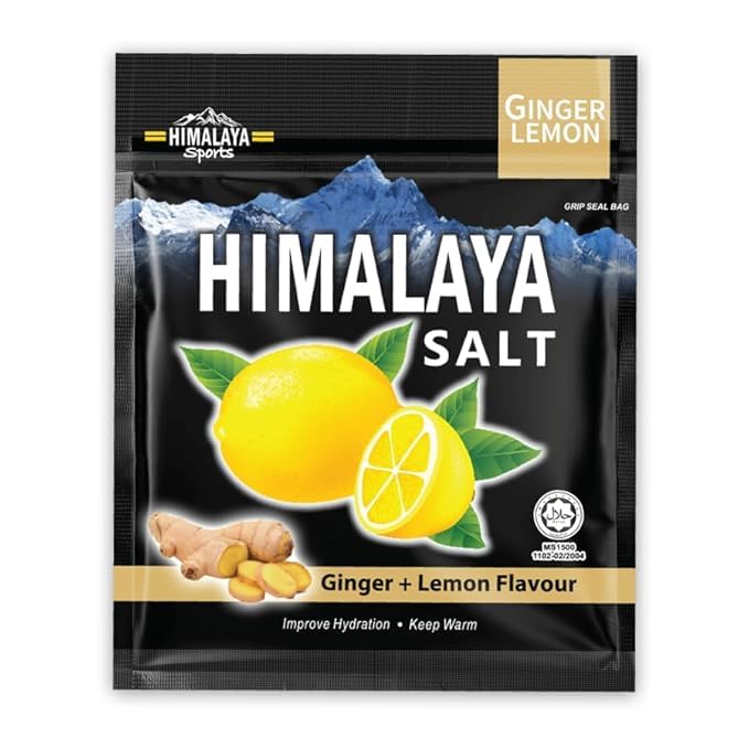 Himalaya Salt Sports Candy – Caramelos salados deportivos Jengibre Limón - 12 bolsitas de 15 g - Dulces energéticos refrescantes - Naturales Picantes