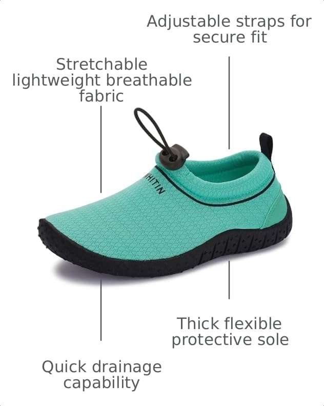 Image of WHITIN Little /Big Kids Amphibious Water Shoes | Boys /Girls Aqua Socks Z1K01 | Slip-On Design for Independent On /Off, Drawstring Keeps Sand & Pebbles Out, Foldable & Lighweight, Camping & Beach Essentials
