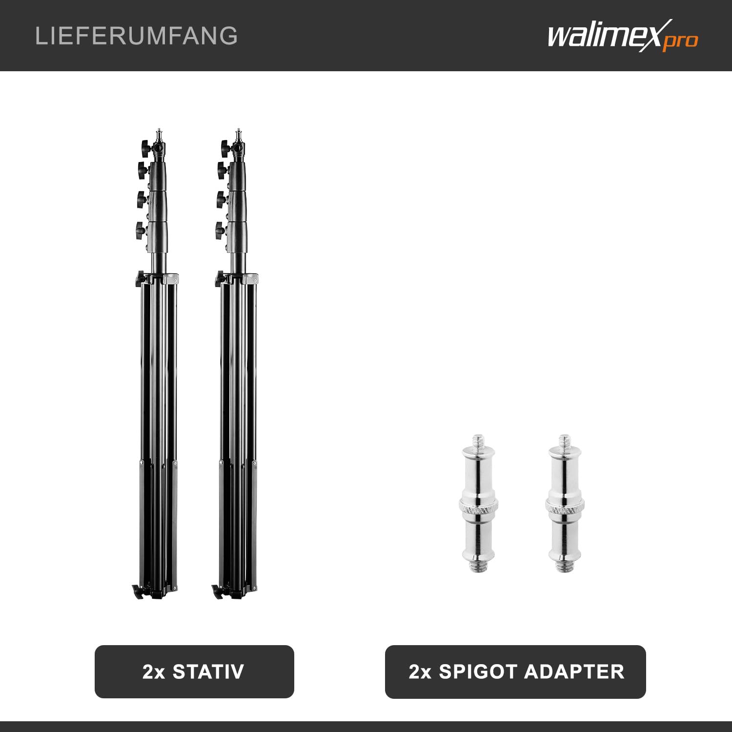 Walimex pro AIR 380 Deluxe Statyw do lamp 380cm Zestaw 2
