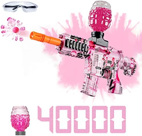 Gel Gun - Splatter Gun with 40000 Gel Balls,ForestGunToy Gel Ball Blaster for Backyard and Outdoor Activities,Team Game Gift for Boys and Girls Ages 12+(Pink)