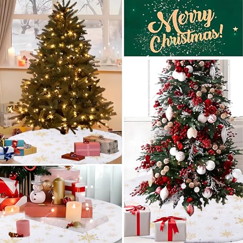ACTOYS Weihnachtsbaum Decke, 90cm Christbaumdecke, schöne Weihnachtsbaum Rock, weich Weihnachtsbaumdecke rund, Weihnachtsschmuck, Tannenbaum Deko, schöne Decke für den Weihnachtsbaum