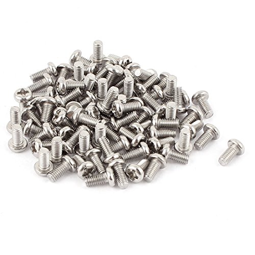 Image of uxcell M3 x 6mm 304 Stainless Steel Cross Head Phillips Pan Head Screws Bolt 60pcs