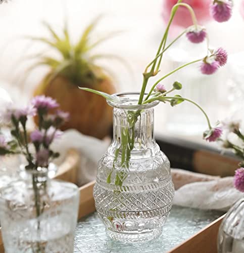 Jarrones decorativos vintage de cristal para mesas pequeñas sin espacio 6