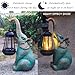 JOYBEE Garden Statues Elephant with Solar Lantern Outdoor Decor-Elephant Solar Figurines Lights Decorations for Patio Yard Lawn Ornaments-Gifts for Birthday Easter Housewarming