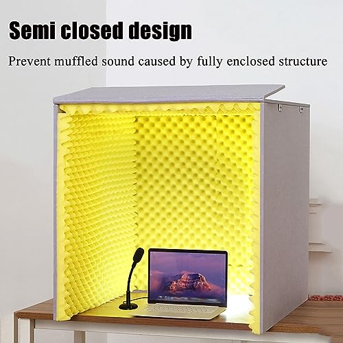 Cabina portátil para grabación, aislamiento acústico para estudio casero, cubierta insonorizante de escritorio, tratamientos acústicos para calidad de audio en estudio (Verde 80x80x80cm) miniatura 4