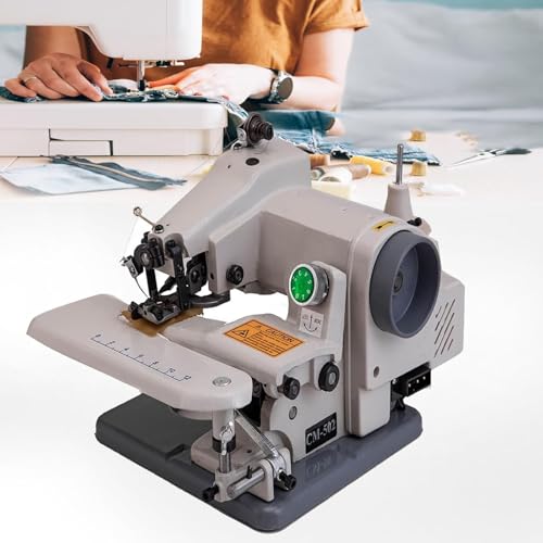 LSBHPPD Máquinas portátiles para dobladillos con Puntada Invisible,máquina Coser y Bordar,Velocidad máxima 1200 RPM,Paso Aguja 3 a 8 mm,para dobladillos Pantalones con Pedal con 10 Agujas