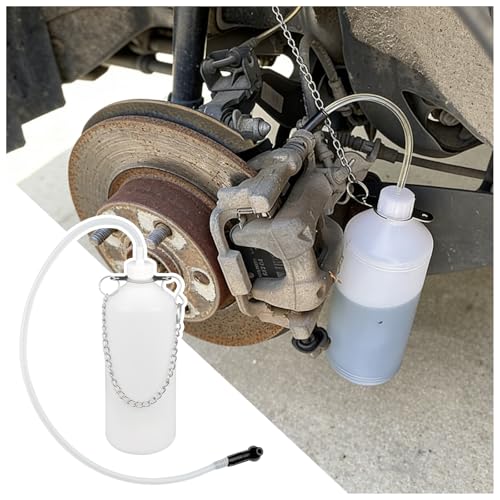 TSIEBRV 1L Car Brake Bleeder Bottle Kit with Chain & 23.62" Brake Bleeder Hose,Brakes Bleeders Kit for Vehicle System Maintenance,Hangable Car Brakes Fluid Bleeders Kits