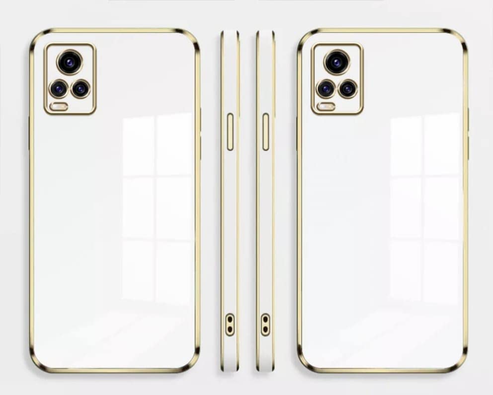 Image of for Vivo V20 Luxury Square Plating Phone Case Solid Color Soft Silicone Back Cover (for Vivo V20, White)