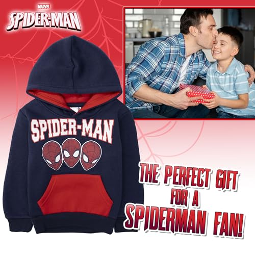 Sweat Spiderman enfant 3 ans capuche bleu marine pull Marvel 6998 - 2