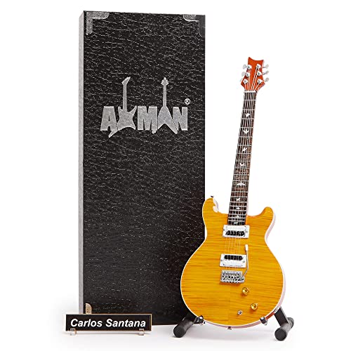 Carlos Santana (Santana) - Sobrenatural: Réplica de guitarra en miniatura - Regalos musicales - Escala ornamental hecha a mano 1/4