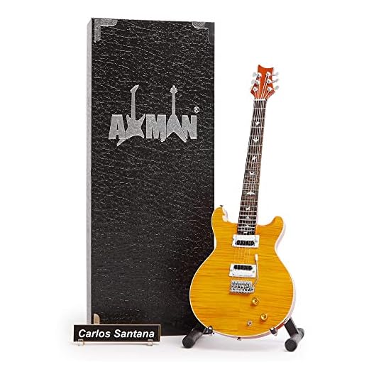 Axman Carlos Santana (Santana) - Sobrenatural: Réplica de Guitarra en Miniatura - Regalos Musicales - Escala Ornamental Hecha a Mano 1/4