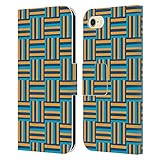 Sistema de cierre magnético Head Case Designs Licenciado Oficialmente Ninola Cuadrados de Patchwork Patrones 4 Carcasa de Cuero Tipo Libro Compatible con Apple iPhone 7/8 / SE 2020 & 2022
