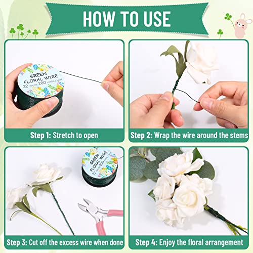 Floral Wire 22 Gauge Flower Wire For Craft, 200 Yards Green Flexible Paddle Florist Wire For Flower, Green Florist Wire Christmas Wreaths Tree, Garland Floral Flower Arrangements, And Wreath Frame #TOP5