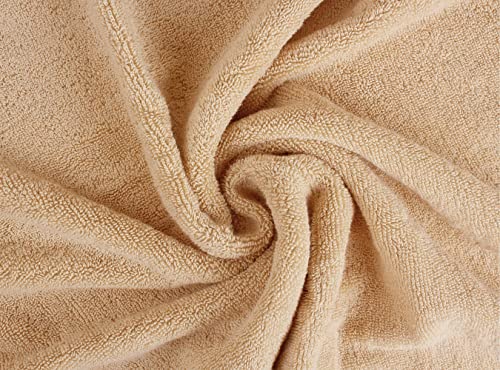 Image of Towel and Linen Mart 4 Pieces Bath Towel Sets - Beige - Soft Feel Luxurious,Quick Dry, Extra Absorbent, 100% Ring Spun Cotton 600 GSM (27 x 54)