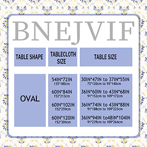 Bnejvif French Country Oval Tablecloth, Floral Oval Tablecloth, Indoor/Outdoor Oval Tablecloth Waterproof Fabric Wrinkle Free Durable Paisley Tablecloth For Oval Tables 60 X 120 Inch #TOP5