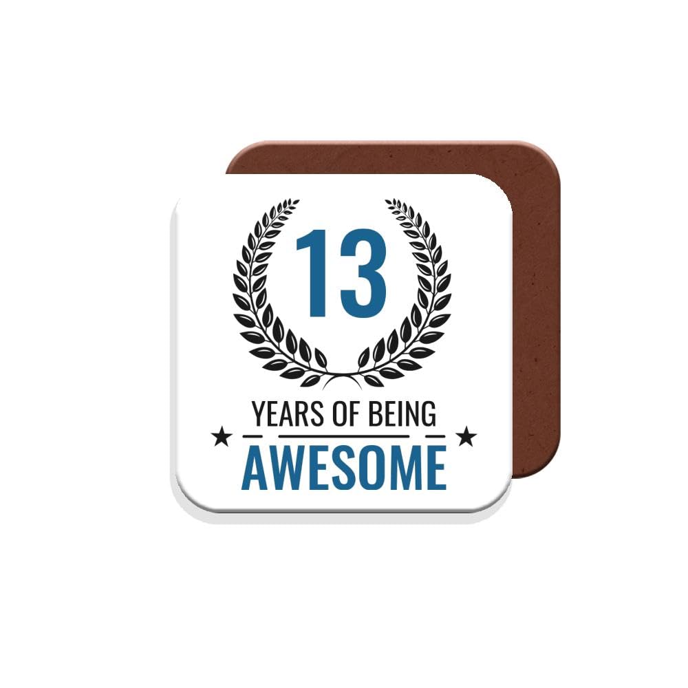 13th Birthday Gift - Coaster - 13 Years of Being Awesome - Giftset - Made by MUGGZ in The UK