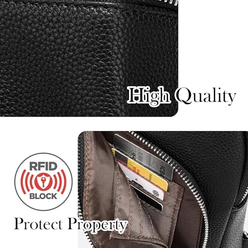 Image of INICAT Travel Sling Bag, Anti Theft Crossbody Bag for Women | RFID Blocking, 8 Card Slots, Back Zippered Pocket, Metal Zippers,Switchable Strap
