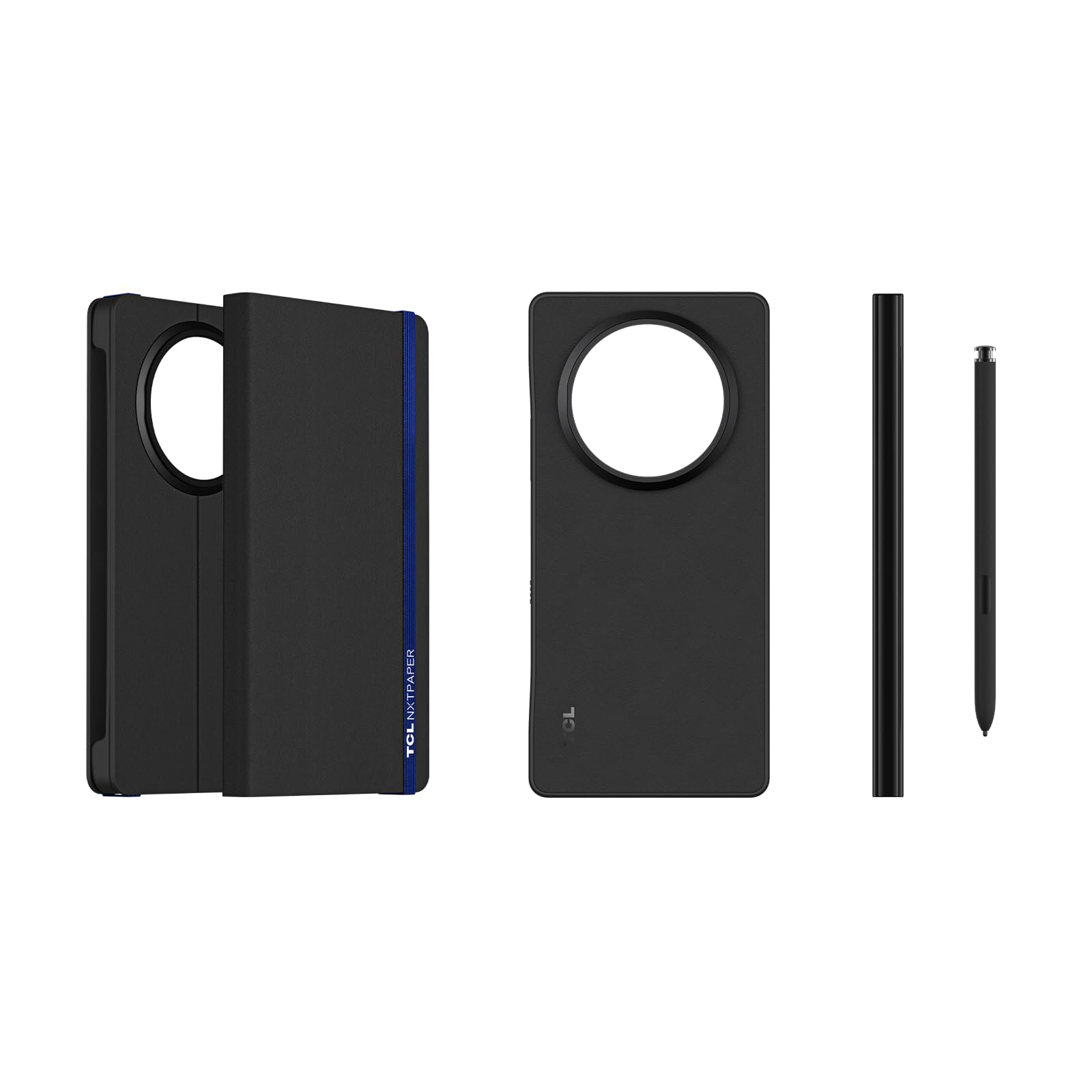 TCL Magnetische Flip Cover und Elektromagnetischer Stift NXTPAPER 60 Ultra, Schutzhülle, Papier-Textur Schreiben, Ultra-Low Latency, Druckempfindlich, Schwarz
