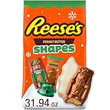 REESE'S Assorted Flavored Peanut Butter Shapes, Christmas Candy Bag, 31.94 oz