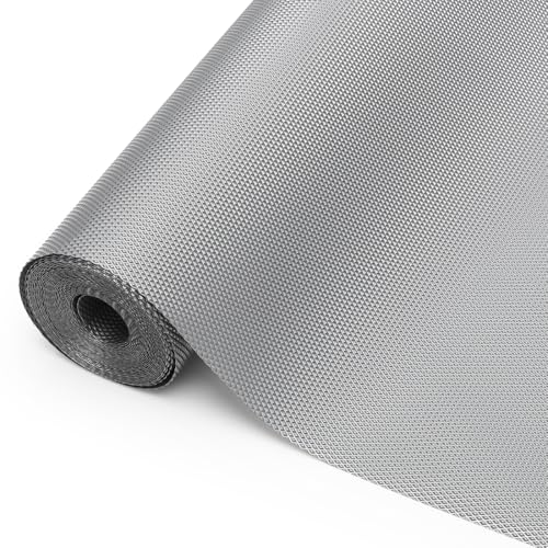 Alfombrilla antideslizante para cajones de 45 x 500 cm, de EVA, se puede cortar, resistente al agua y no adhesiva, alfombrilla antideslizante para armarios de cocina, frigorífico (gris)