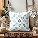 Batmerry Winter Pillow Covers 18x18 Inch Set of 2, Blue Snow Winter with Snowflakes Falling White Crystal Double Sided Decorative Pillows Cases Throw Pillows Covers