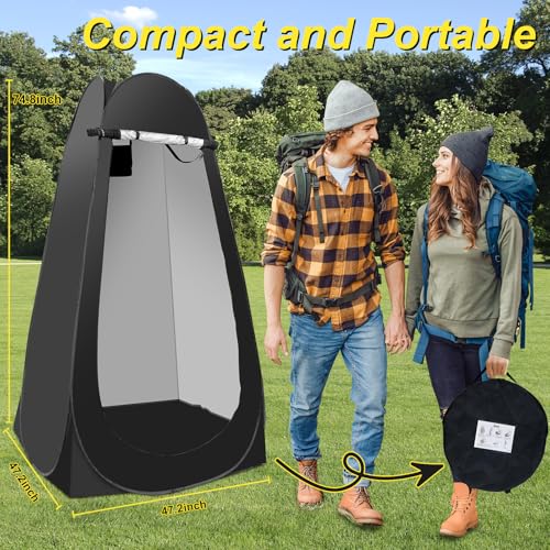 Carpa portátil para ducha caliente de camping, tienda de privacidad pop-up con ducha recargable y calentador de agua por inmersión de 2000w miniatura 7