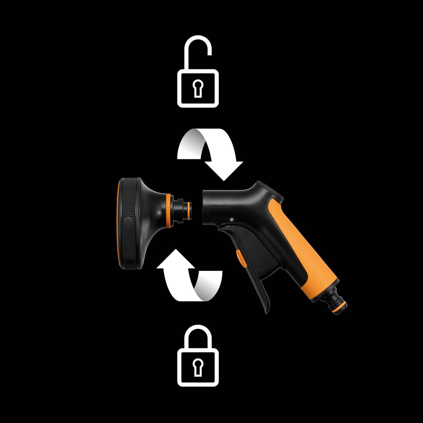 Fiskars Cf Multi Pistolet Natryskowy, Czarny/Pomarańczowy, 5 Funkcji
