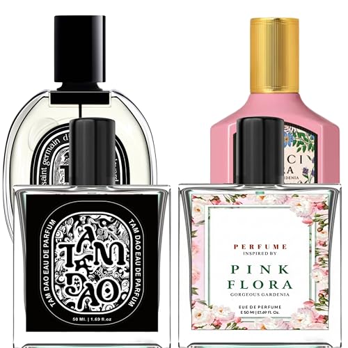 Image of WONJU Elegant Eau De Parfum Pair for Women and Men with Tam Dao and Pink Flora Inspired Perfume, Stylish Unisex Fragrance Set for Everyday Luxury