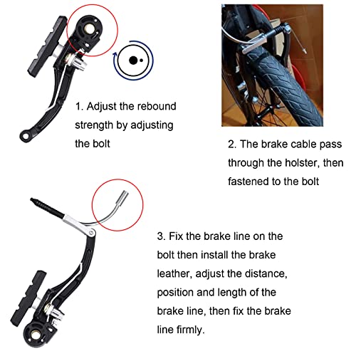 Lomodo 6 Pieces Bicycle Brake Accessories Including 2 Pack Aluminium Alloy Brake Levers Handle Bars And 2 Pack Brake Wire And 2 Pair V Brake Set For Mountain/ Road/ Mtb Bike #TOP3