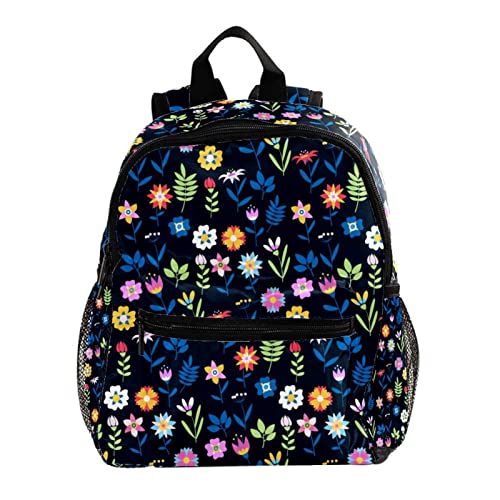 Sac à dos tendance pour l'école et les voyages des enfants au motif de fleurs colorées