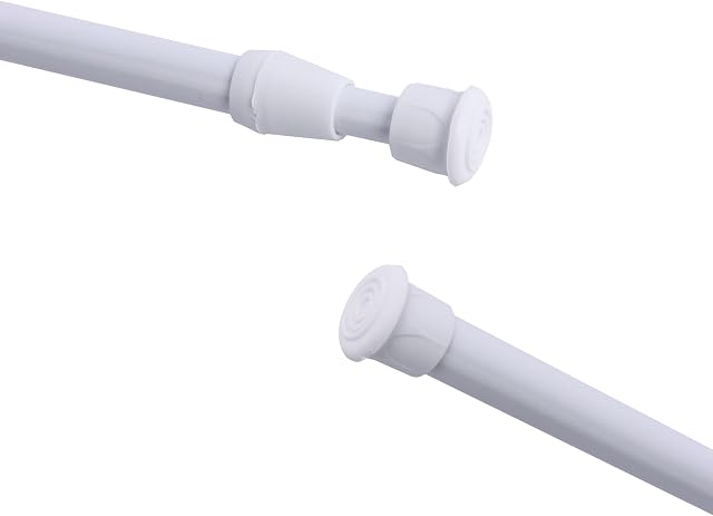 30-50 cm Tension Rods, Extension Tension Curtain Rods, Wardrobe Rail for Closet, Shower, Balcony, Windows (White)