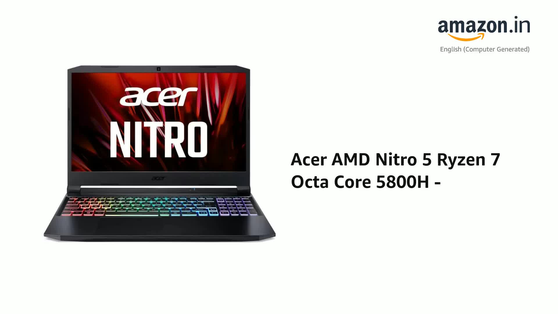Acer AMD Nitro 5 Ryzen 7 Octa Core 5800H - (16 GB/1 TB HDD/256 GB
