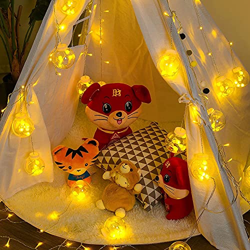 Image of URM Enterprises Decorative Wish Ball Orbs Led Curtain Lights for Diwali Christmas Wedding,2.5 M,Globe Curtain Lights (Pack of 1) Warm White Light (Plastic),98.42 inches(Wish Ball)