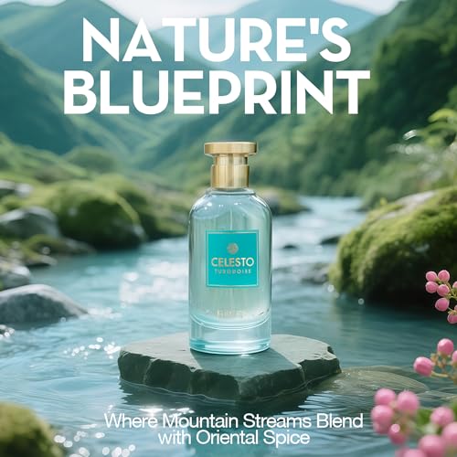 Image of A CENTER Celesto Turquoise Cologne for Men | Warm Spicy Gourmand Eau de Parfum | 100ml Long Lasting Perfume with Citron,Bergamot,Tunisian Neroli,Ambroxan | Rich Seductive Scent