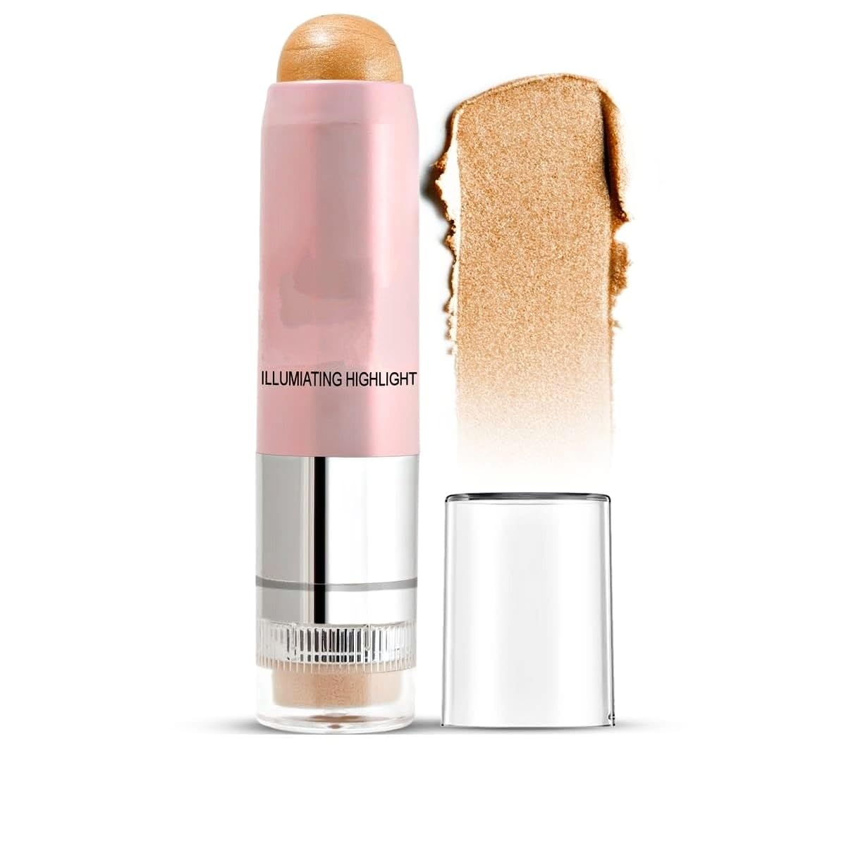 Highlighter Stick With Puff | Glowing & Shining Face | Waterproof, Smudgeproof | Better For Make Up | Upto 24 Hours Stay | Color - Golden, 7.5g (W-2)