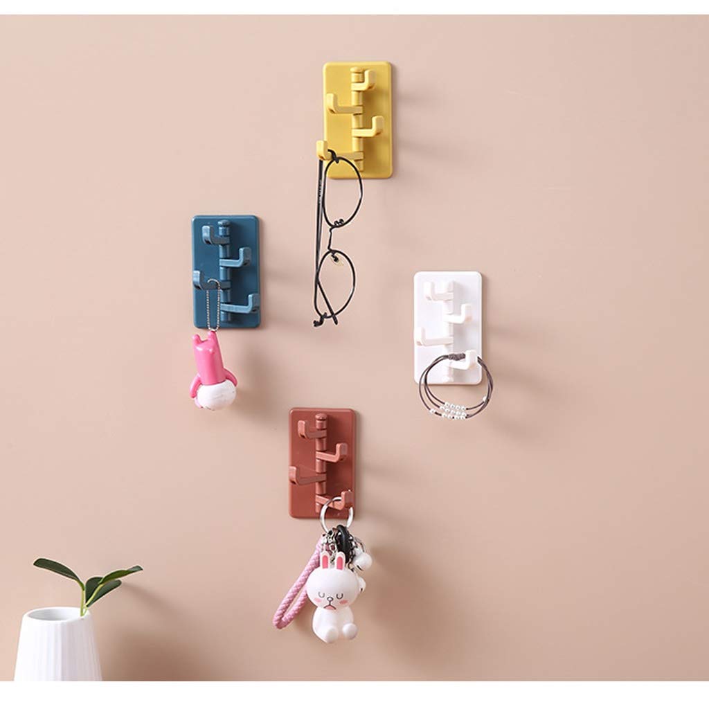Genérico Toallero Gancho para Arriba 2 Paquetes de Ganchos giratorios Toallero Baño Montado en la Pared Estante de reinicio Sin Perforaciones Sin Rastro Ganchos Adhesivo Fuerte (Color: D) w
