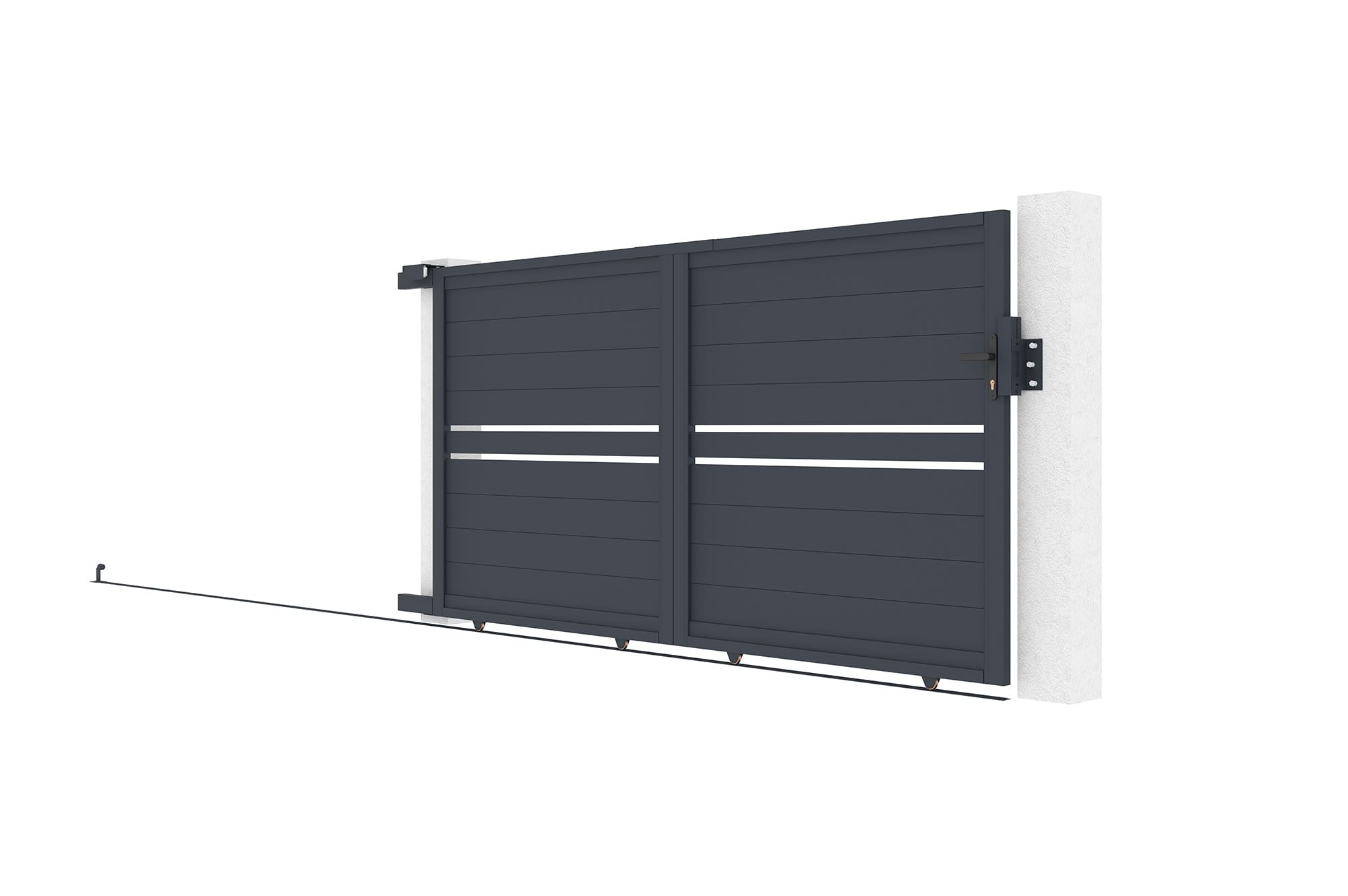 Casanoov Portail coulissant 3m CIMONE H.160 aluminium gris