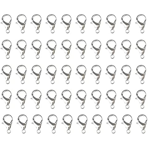 100 PCS Jewellery Clasps Lobster Clasp, Metal Lobster Swivel Clasps Key Split Clips Keychain Hooks for Jewellery Making Lanyard Key Rings Crafting Cover
