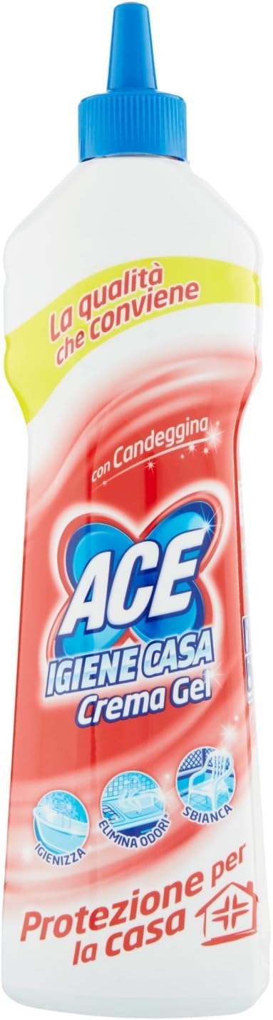 4x ACE Gel-Creme-Bleichmittel Crema Gel con Candeggina,Gelcreme mit Bleichmittel,Hausputz 500ml + Beni Culinari Kostenloser Schlüsselanhänger