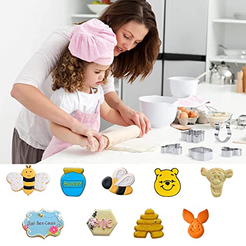 Sandwich Cutter And Sealer Set For Kids 41Pcs, Decruster Sandwich Maker Holiday Heart Cookie Cutters Fruit Vegetable Cutter Shapes For Boys Girls Bento Lunch Box (Bee) #TOP3