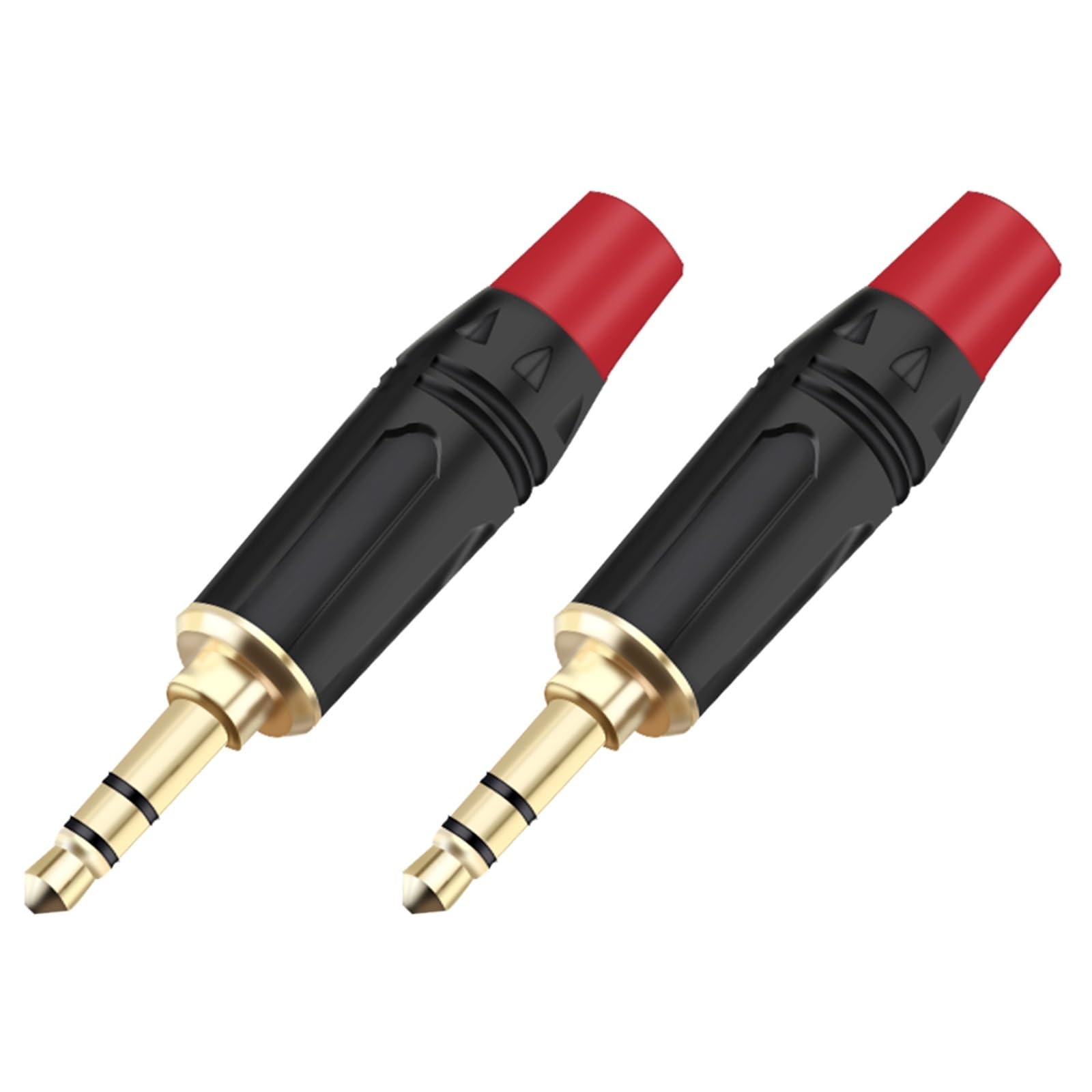 Conector macho 3.5 mm estéreo mini jack de 3 pines para soldadura de cables rojo lote de 100 uds