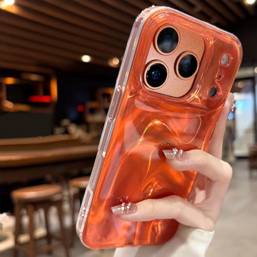 Coque silicone vagues iPhone 17 Pro Max orange dégradé souple