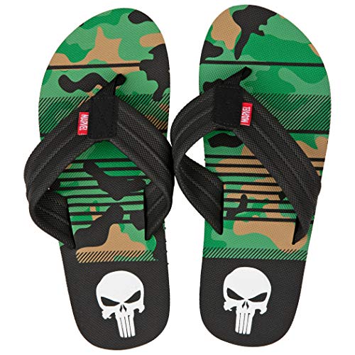 The Punisher Marvel Camo Flip Flop Sandals Large