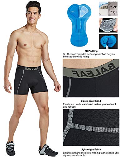 Image of BALEAF Men's Cycling Underwear 3D Padded Bike Shorts with Padding Road Biking MTB Liner Bicycle Gear Accessories