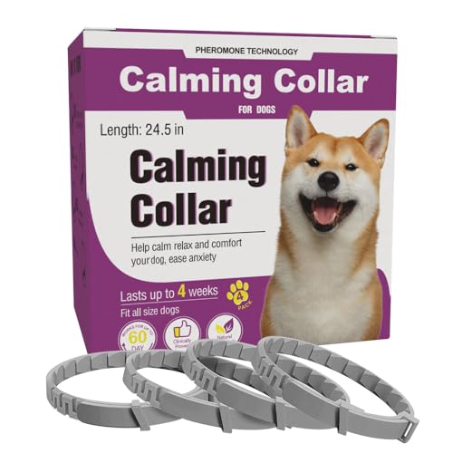 Calming Collar for Dogs 4 Pack - Natural Pheromone Relief for Anxiety Stress Separation - Waterproof...