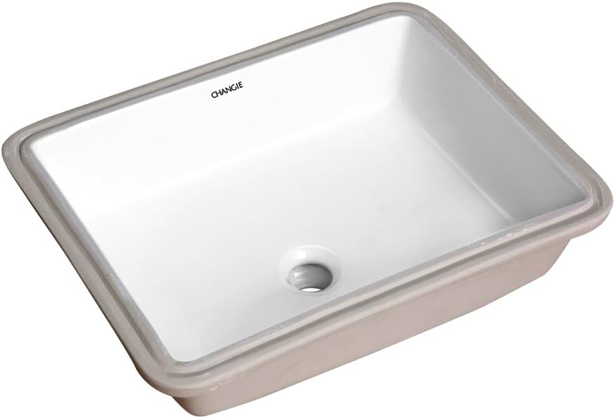 1637W Rectangular Lavatory Undercounter Bathroom Ceramic Sink,White,17x13 inches