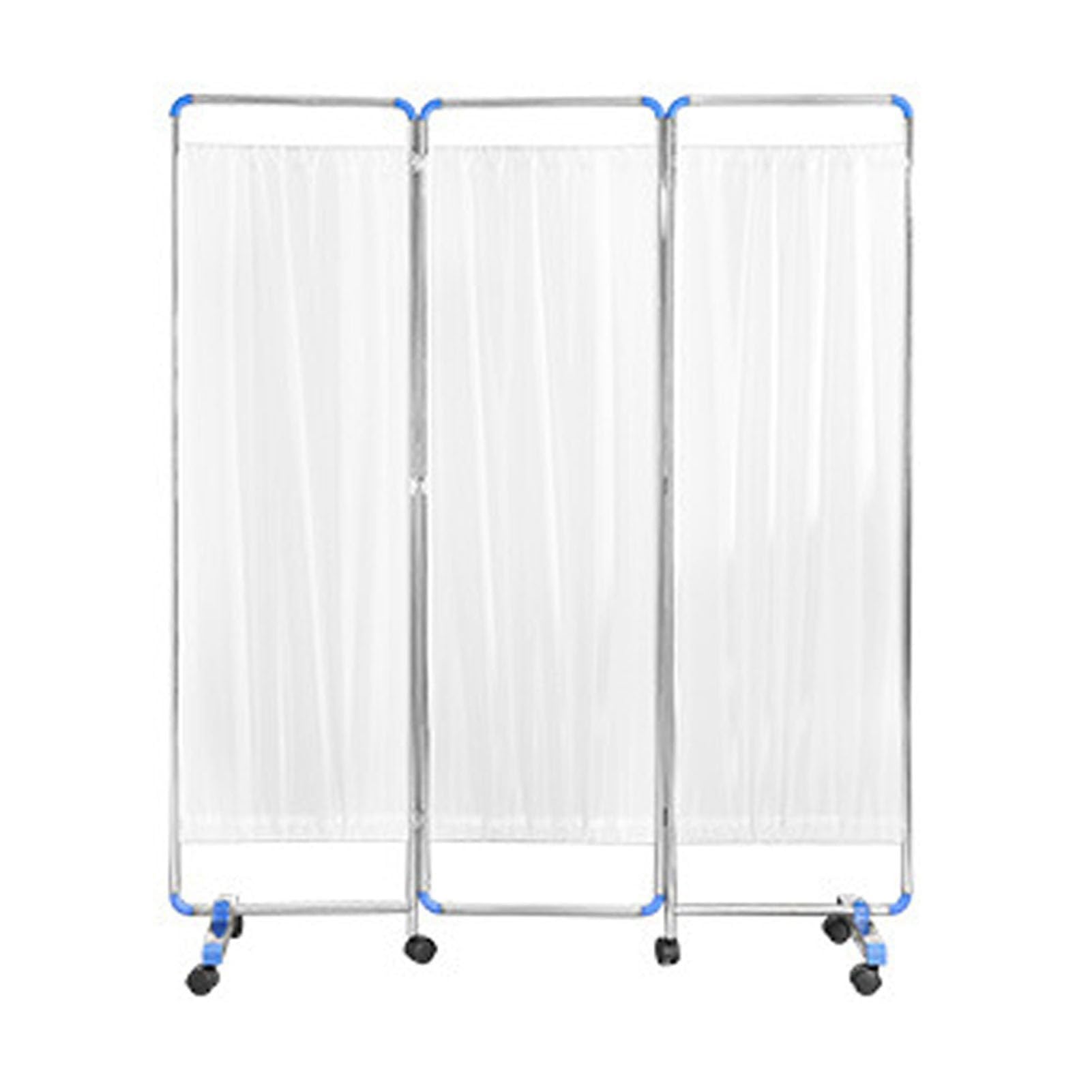 Cloison de séparation de pièce pliable blanche à 3 panneaux occultants et ultra mobiles