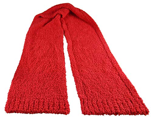 Barefoot Dreams Cozychic Scarf, Ribbed Hem, 100% Polyester Microfiber, Comfortable Winter Gear, Cold Weather Essential-Exclusive Red Color #TOP5