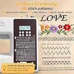Computerized Sewing and Quilting Machine, 300 Stitches, LCD Screen, 1-Step Buttonhole, Speed Control, Wide Table, Beginner Sewing Machine for Clothes & Jeans, Sews 9 Layers Denim